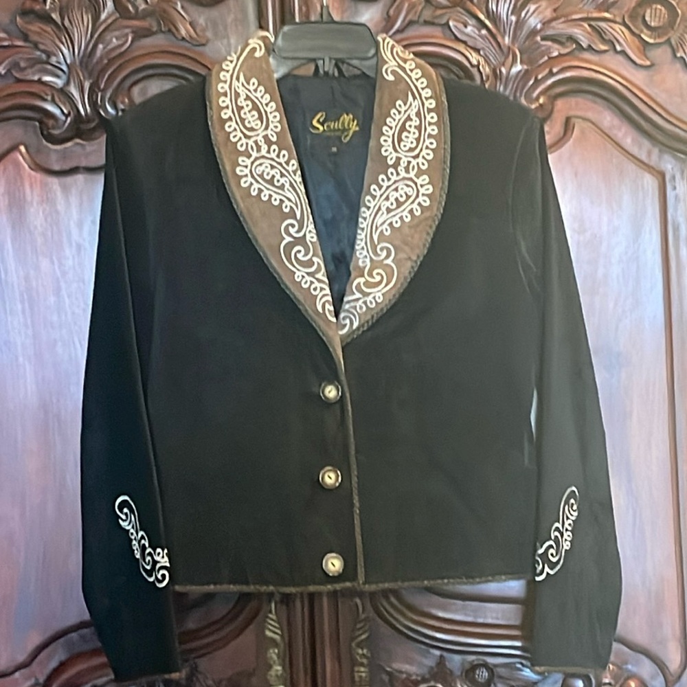 Scully Leather Western Jacket Black Sz medium